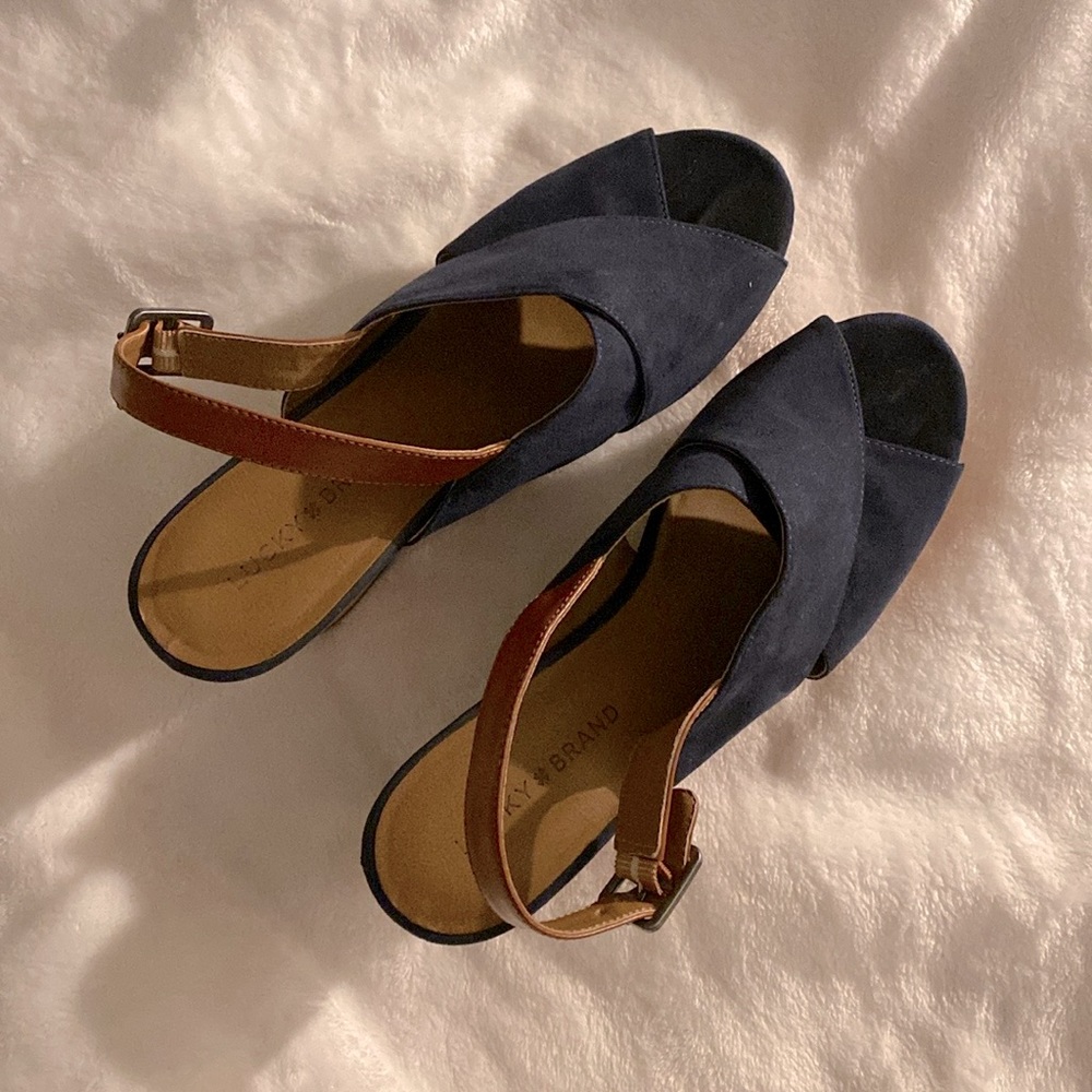 Lucky Brand Dark Navy Platform Heels